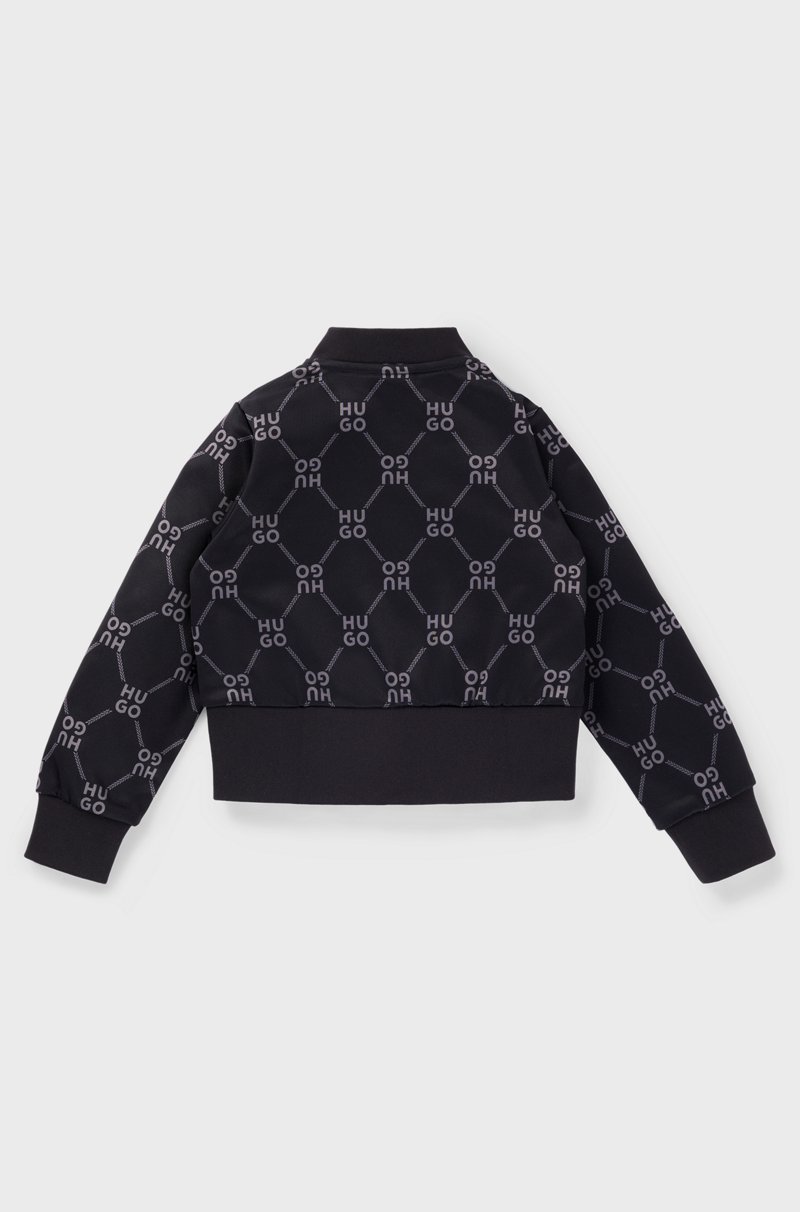 Hugo Boss Cárdigan de forro polar para niños con logos apilados Liquidación