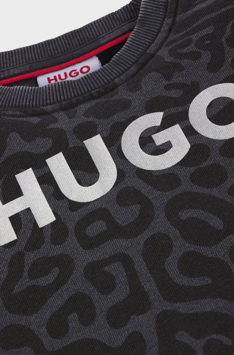 Hugo Boss Sudadera para niños con estampado de guepardo y cremallera trasera Mejor oferta