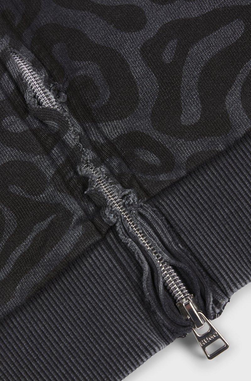 Hugo Boss Sudadera para niños con estampado de guepardo y cremallera trasera Mejor oferta
