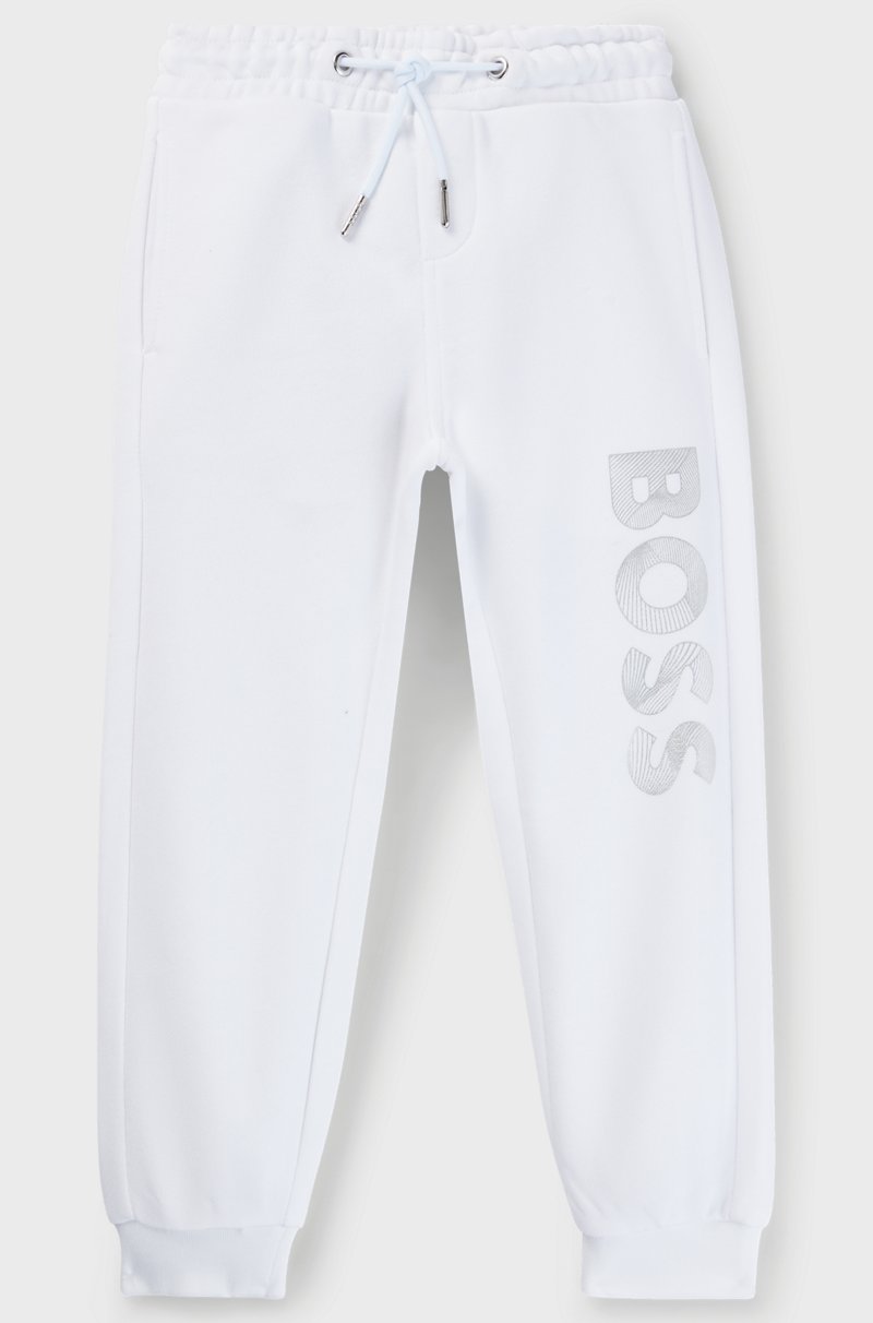 Hugo Boss Pantalones de chándal para niños con puños en los bajos y logo estampado Rebajas top