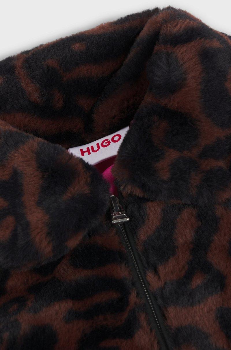 Hugo Boss Chaqueta de imitación de piel para niños con estampado de guepardo Oferta especial
