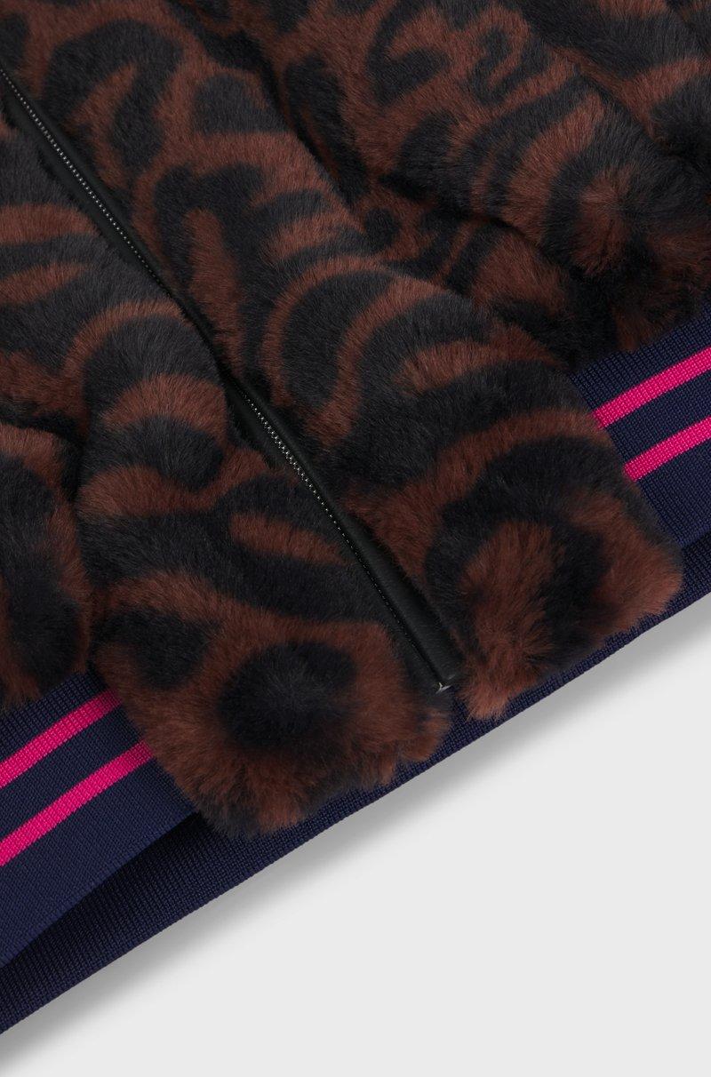 Hugo Boss Chaqueta de imitación de piel para niños con estampado de guepardo Oferta especial