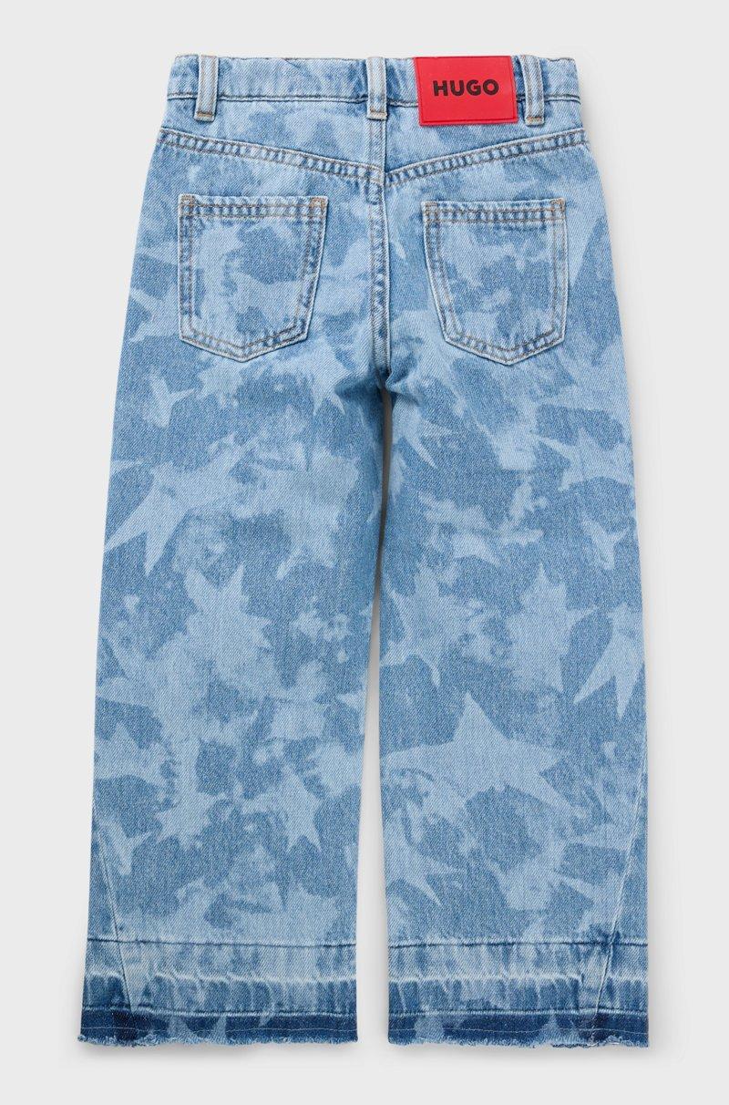 Hugo Boss Vaqueros relaxed fit para niños en denim de algodón con estampado de estrellas COMPRAR AHORA