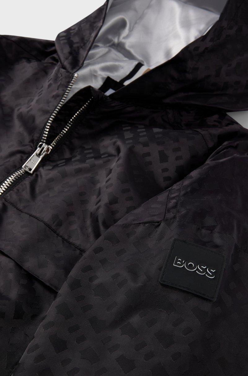 Hugo Boss Cazadora cortavientos para niños con capucha y estampado de monogramas ÚLTIMAS EDICIONES