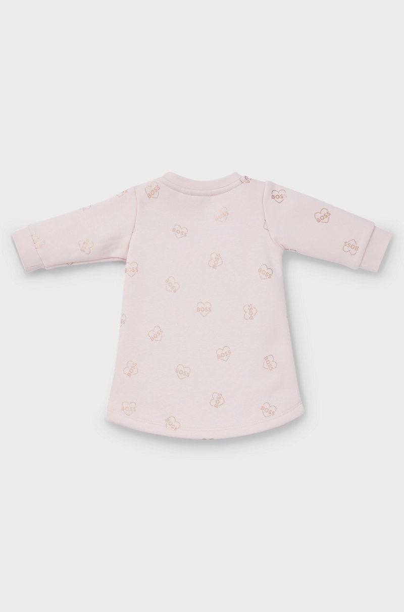 Hugo Boss Vestido de algodón con estampado integral de logo para bebés Últimos 2 días