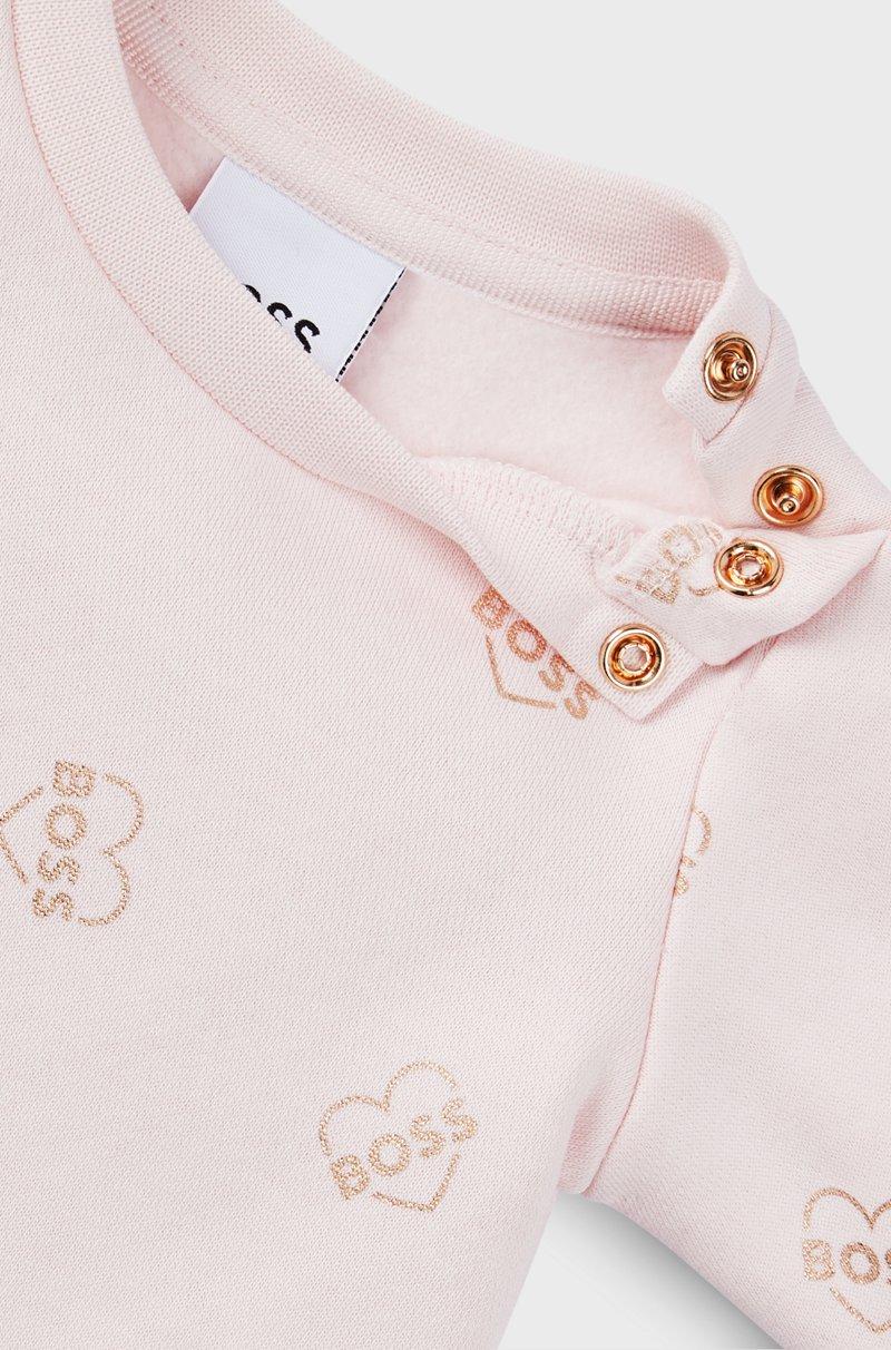 Hugo Boss Vestido de algodón con estampado integral de logo para bebés Últimos 2 días