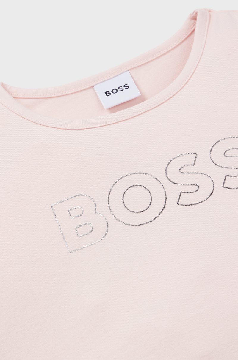 Hugo Boss Camiseta oversize fit para niños en algodón elástico con logo de diseño Solo hoy