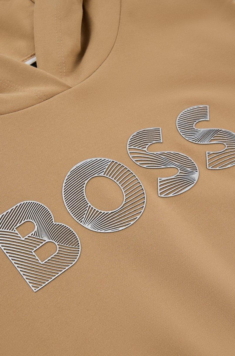 Hugo Boss Sudadera con capucha en tejido elástico con logo estampado para niños Grandes descuentos