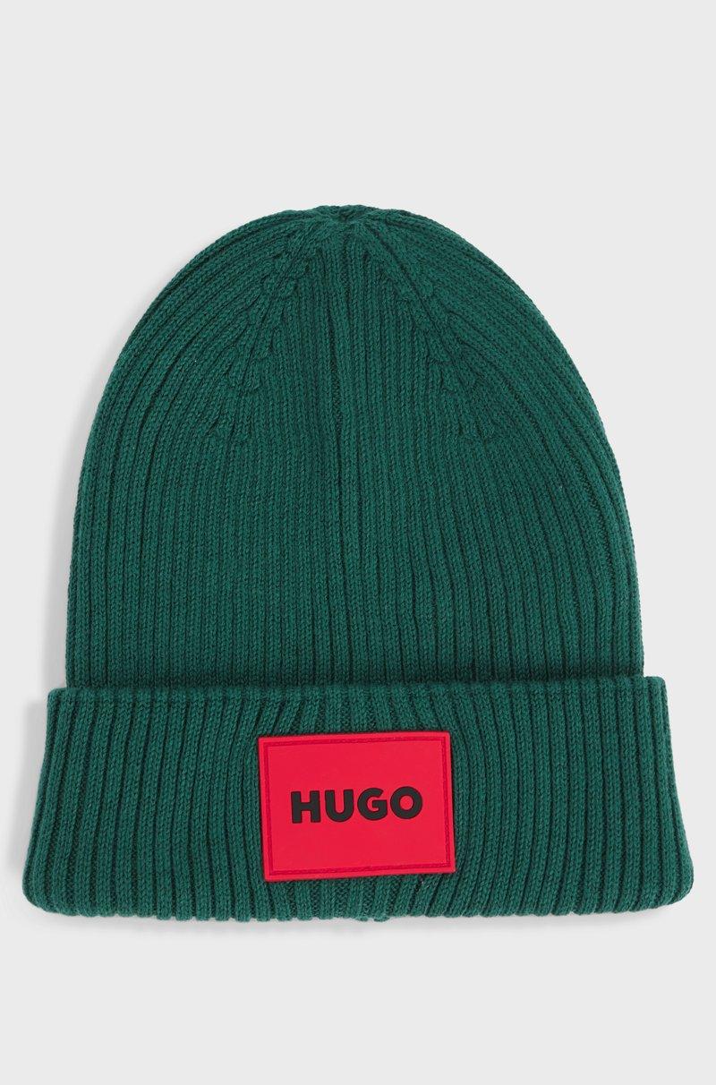 Hugo Boss Gorro de punto para niños con etiqueta de logo rojo Precios de Black Friday