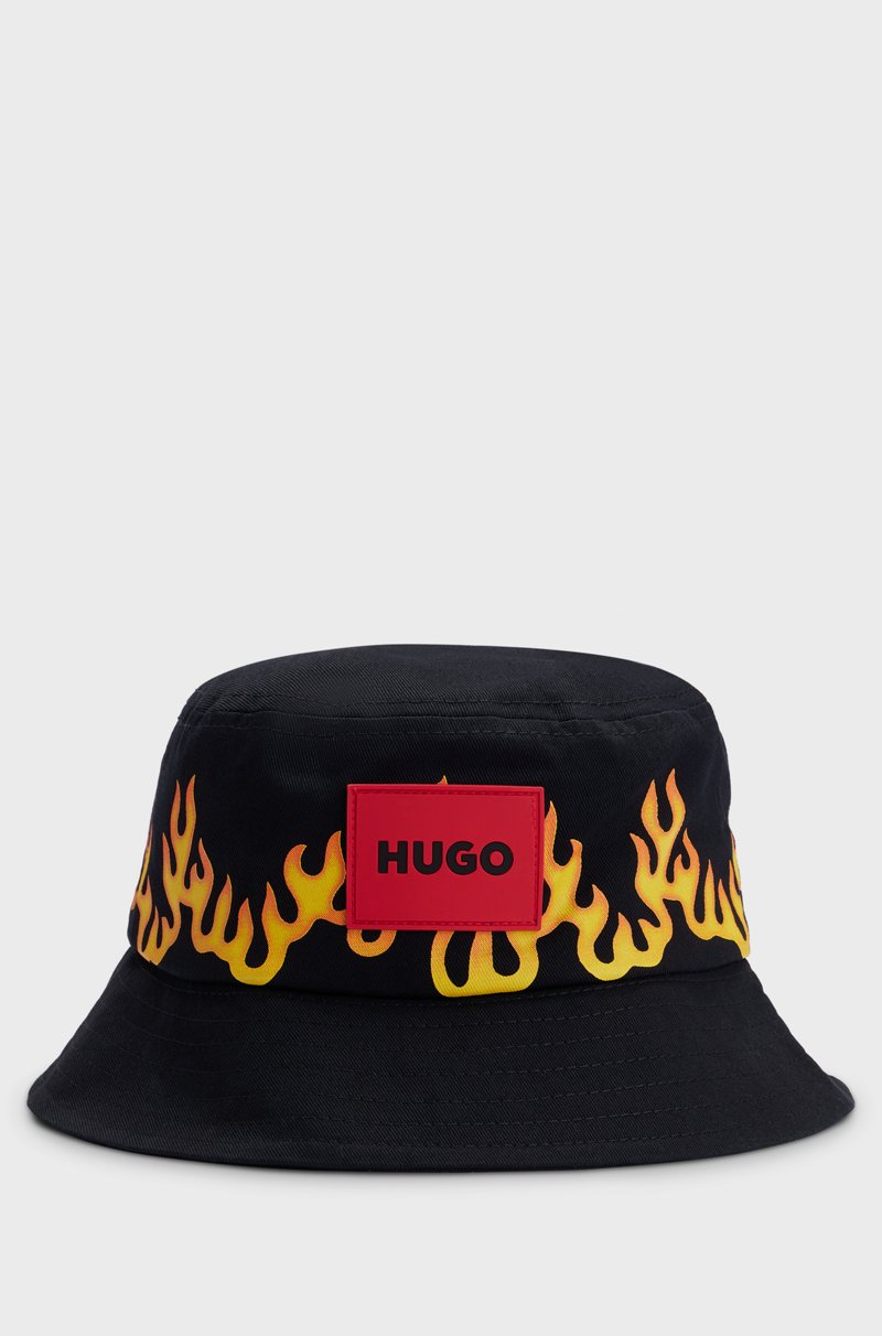 Hugo Boss Gorro de pescador para niños en lona de algodón con ilustración de llamas En oferta
