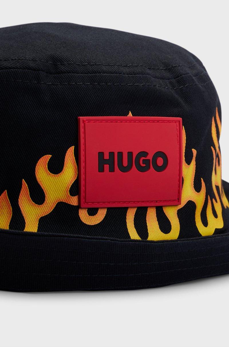 Hugo Boss Gorro de pescador para niños en lona de algodón con ilustración de llamas En oferta