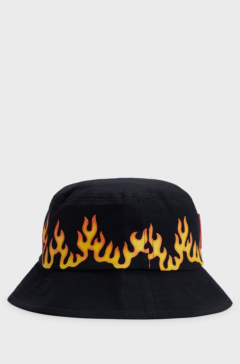 Hugo Boss Gorro de pescador para niños en lona de algodón con ilustración de llamas En oferta
