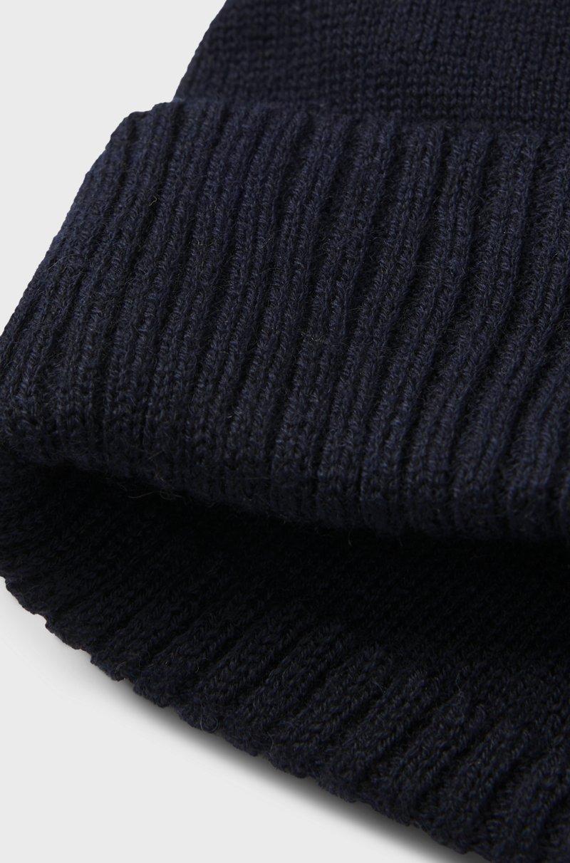 Hugo Boss Gorro de punto en algodón para niños con logo de efecto de goma Última moda