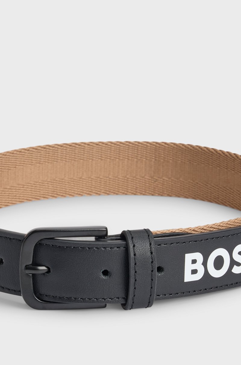 Hugo Boss Cinturón reversible en piel lisa y con textura para niños Precio ultrabajo