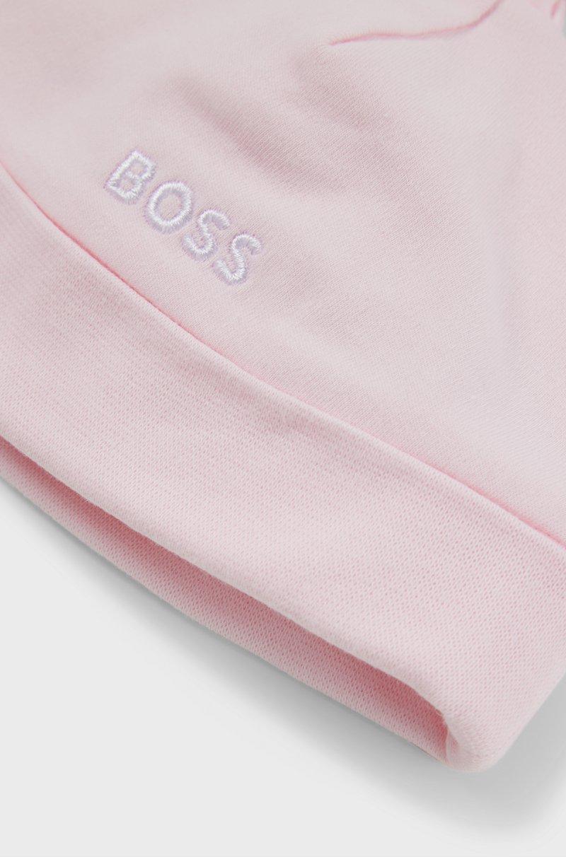Hugo Boss Gorro de bebé en algodón puro con logo estampado 2025