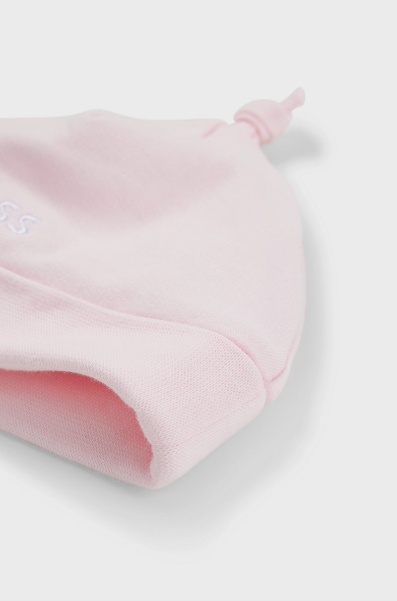 Hugo Boss Gorro de bebé en algodón puro con logo estampado 2025