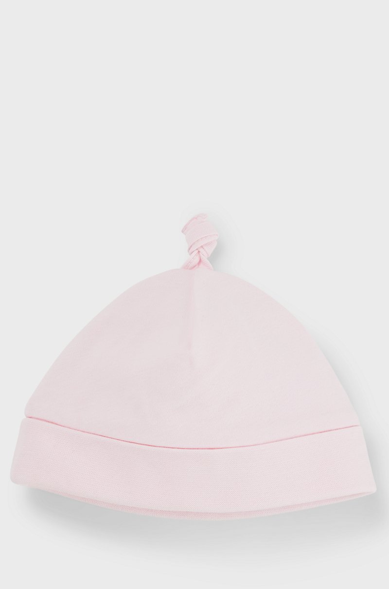 Hugo Boss Gorro de bebé en algodón puro con logo estampado 2025