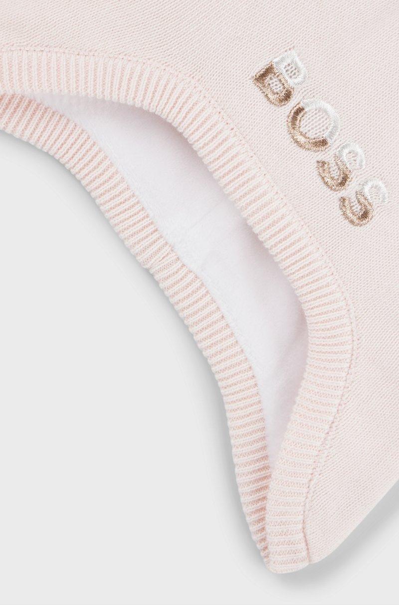 Hugo Boss Gorro de algodón con pompón y logo bordado para bebés En línea