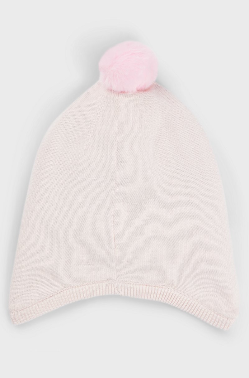 Hugo Boss Gorro de algodón con pompón y logo bordado para bebés En línea