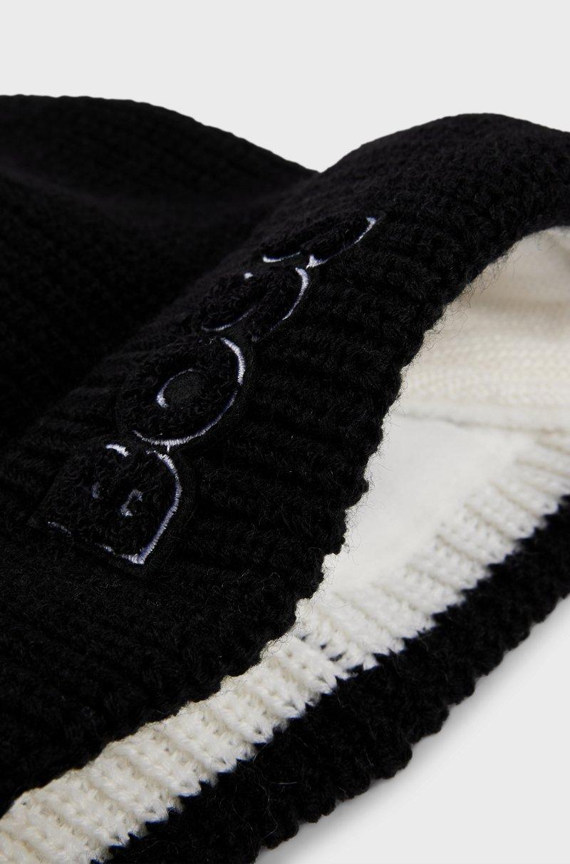 Hugo Boss Gorro de punto para niños con logo y forro de imitación de piel En oferta