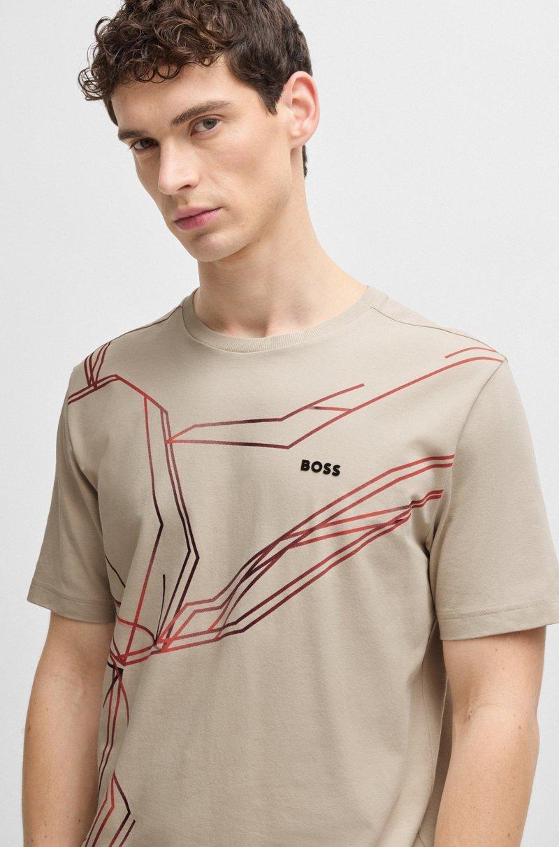 Hugo Boss Camiseta de algodón elástico con estampado degradado Mejor oferta