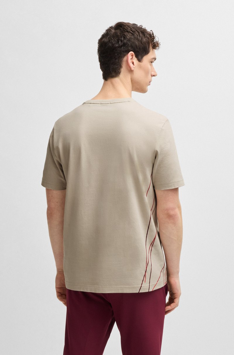 Hugo Boss Camiseta de algodón elástico con estampado degradado Mejor oferta
