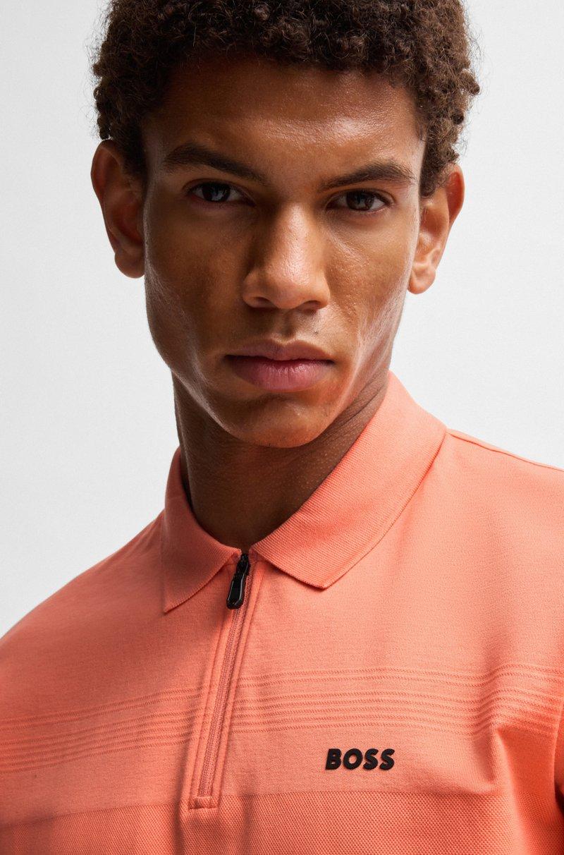 Hugo Boss Polo de algodón estructurado con cuello con cremallera Envío gratis