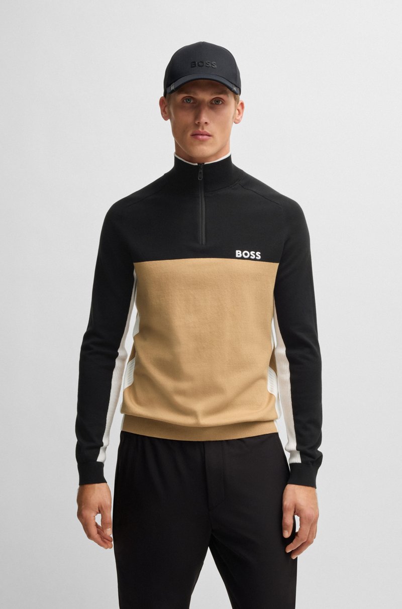 Hugo Boss Jersey regular fit de algodón con bloques de color