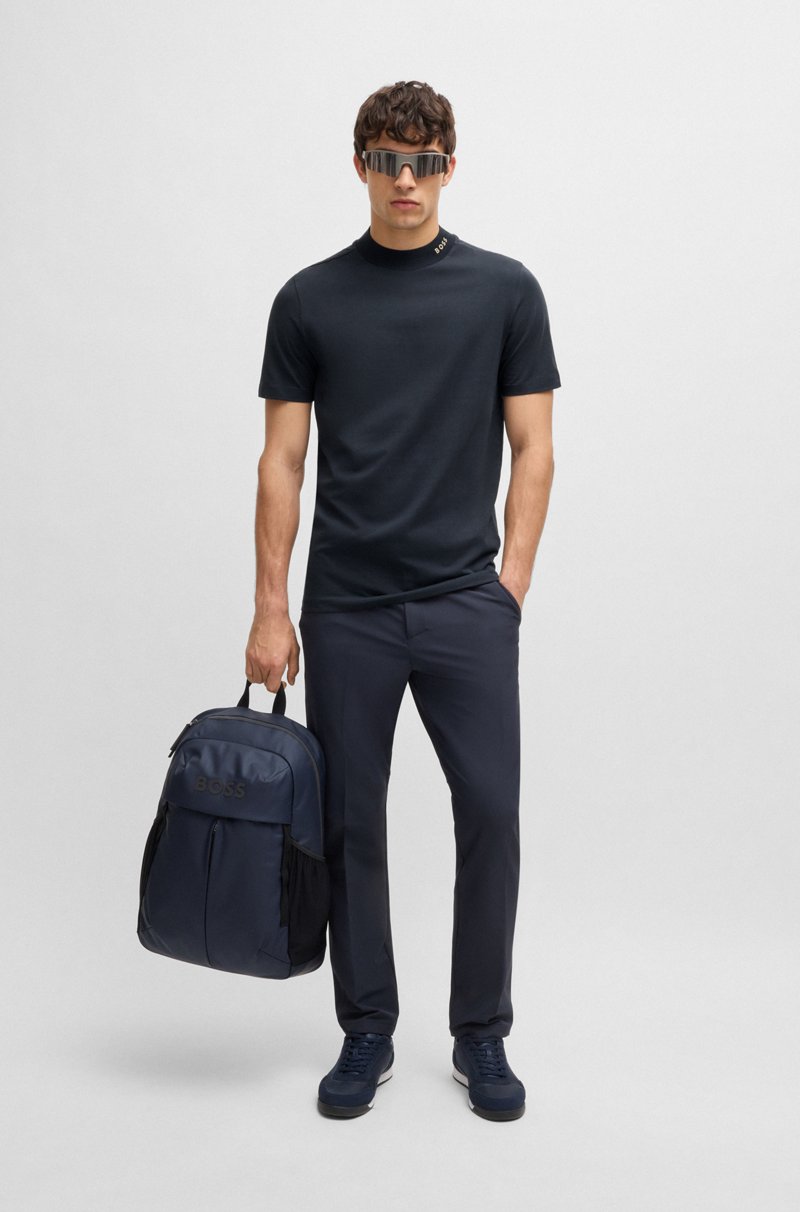 Hugo Boss Camiseta de algodón elástico con logotipo en el cuello Oferta especial de fábrica
