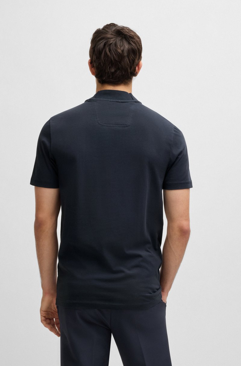 Hugo Boss Camiseta de algodón elástico con logotipo en el cuello Oferta especial de fábrica