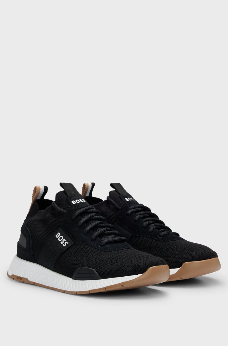 Hugo Boss Deportivas de punto con detalles de la marca y ribetes de ante Solo queda un día