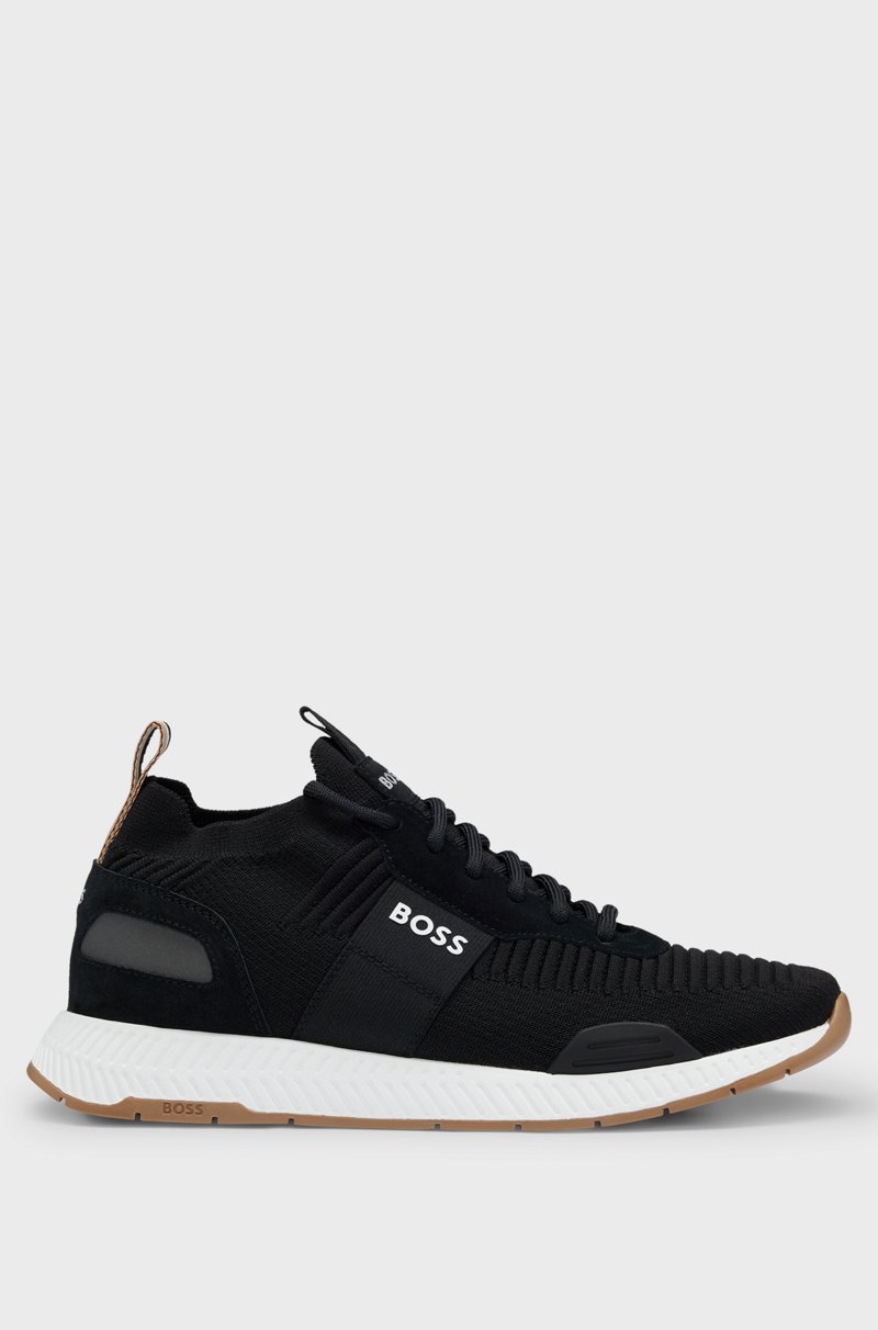 Hugo Boss Deportivas de punto con detalles de la marca y ribetes de ante Solo queda un día