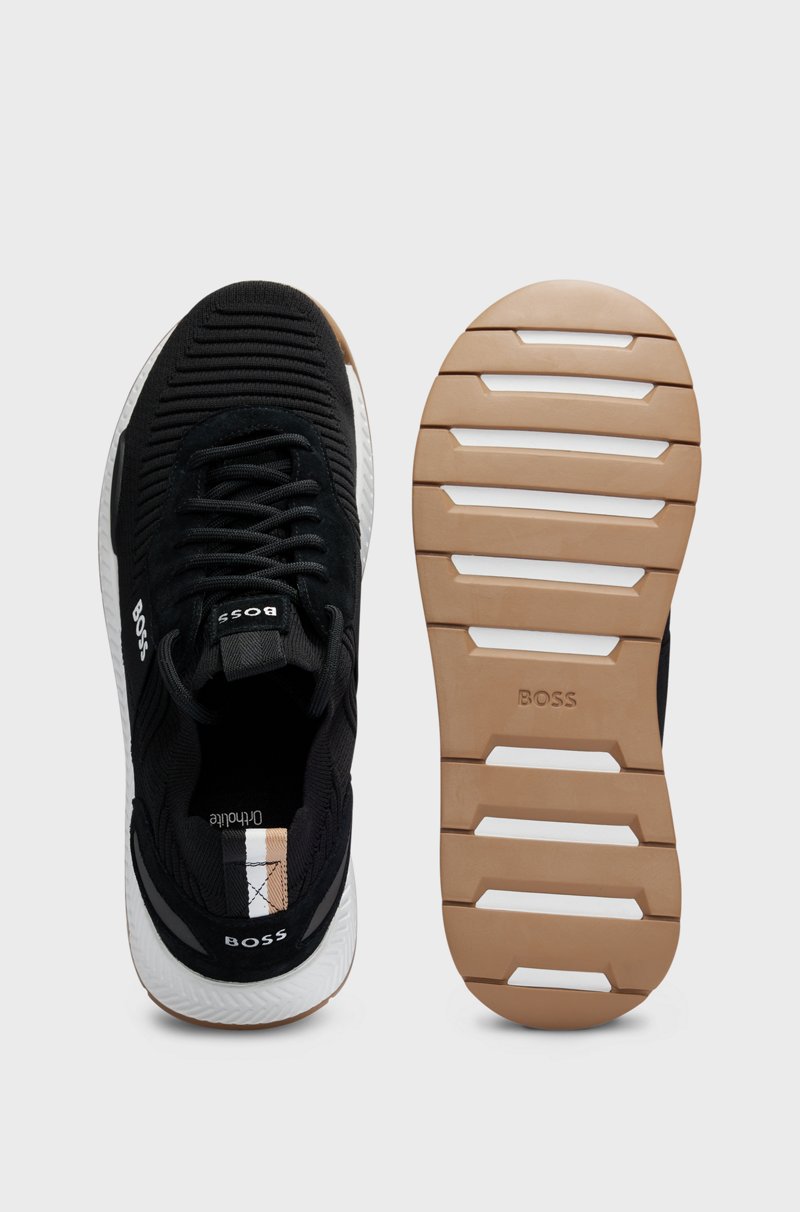 Hugo Boss Deportivas de punto con detalles de la marca y ribetes de ante Solo queda un día