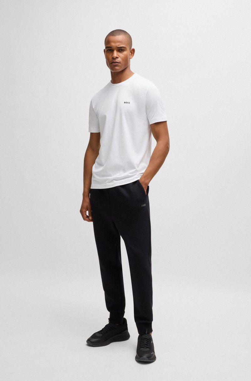 Hugo Boss Camiseta regular fit de algodón elástico con logo en contraste Ahorra y exporta