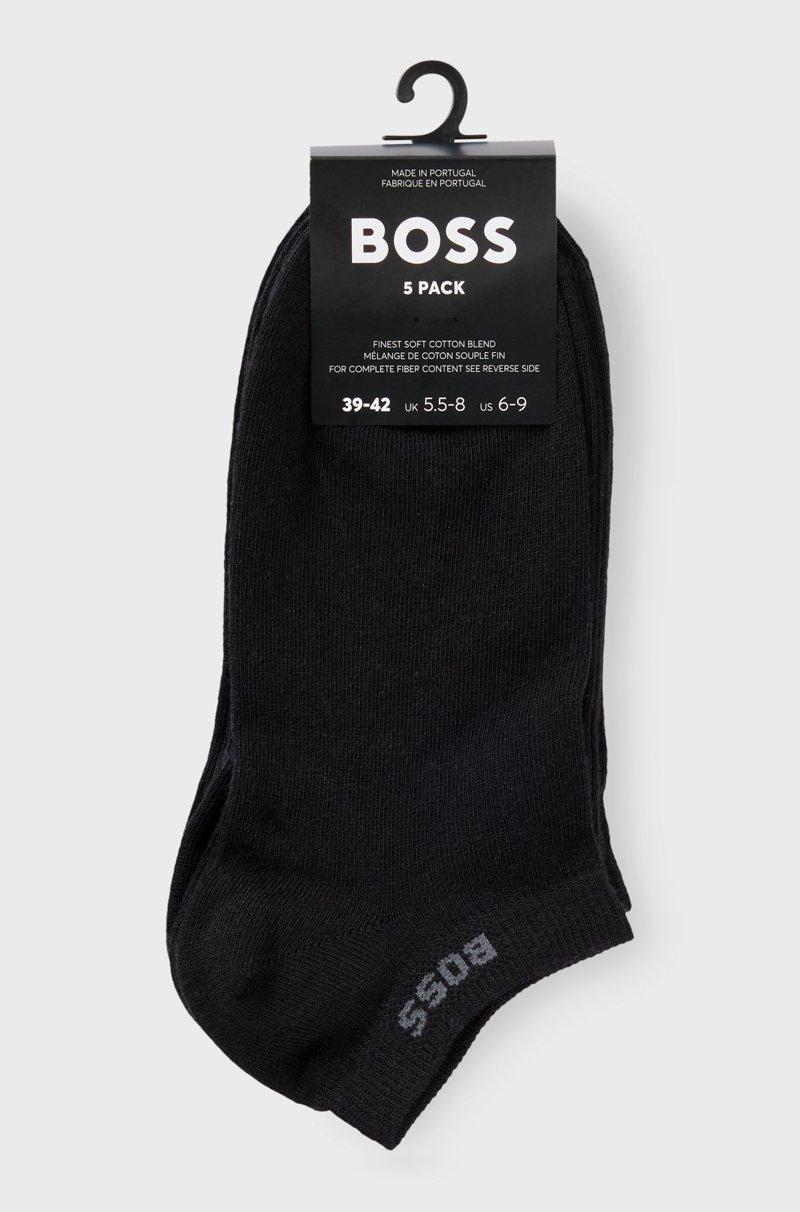 Hugo Boss Paquete de cinco pares de calcetines a la altura del tobillo con detalles de logo Libre de impuestos
