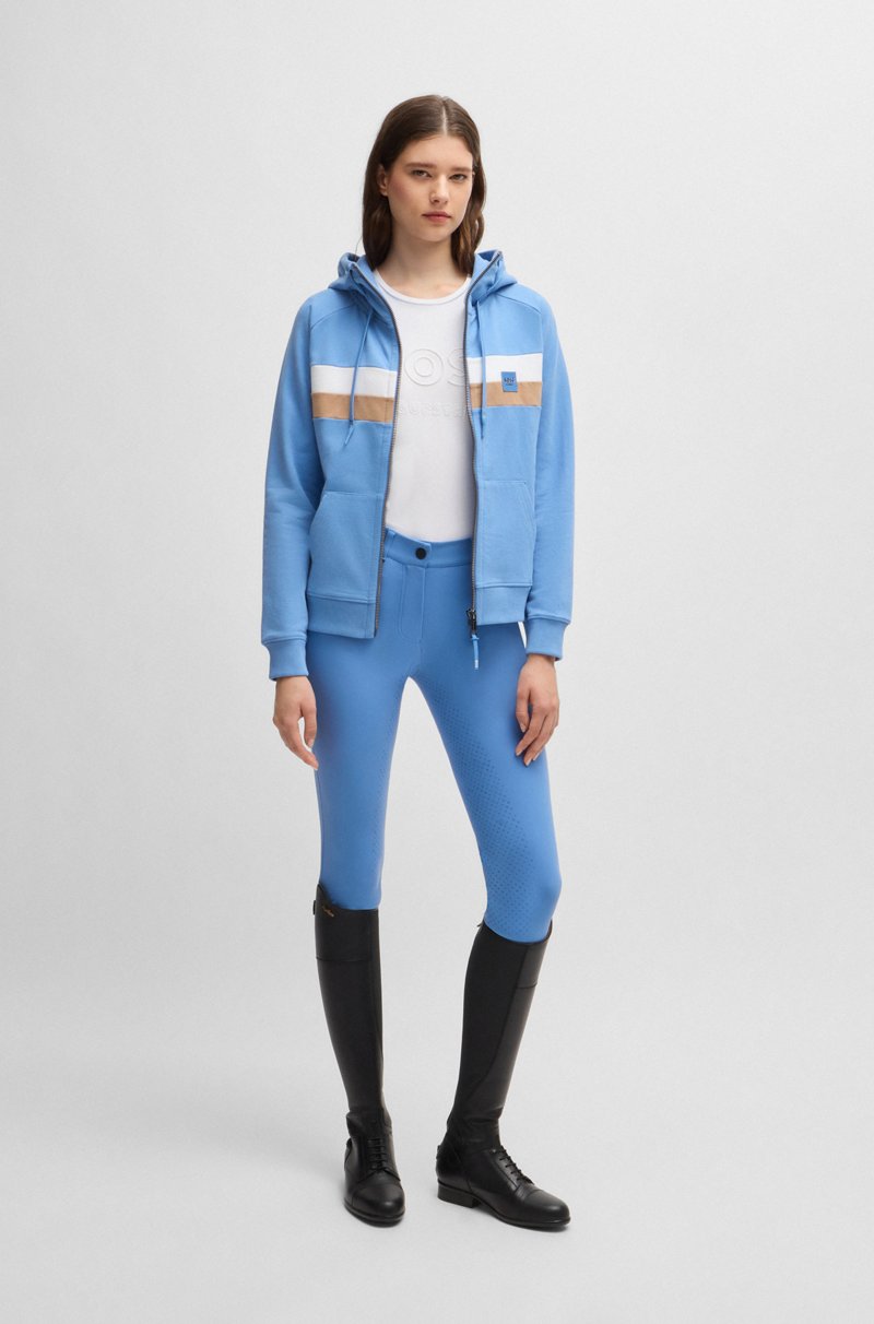 Hugo Boss Camiseta de equitación en algodón elástico con logo bordado Ofertas especiales