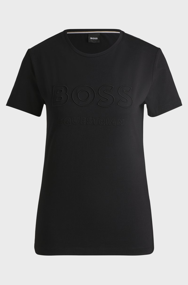 Hugo Boss Camiseta de equitación en algodón elástico con logo bordado Devoluciones gratuitas