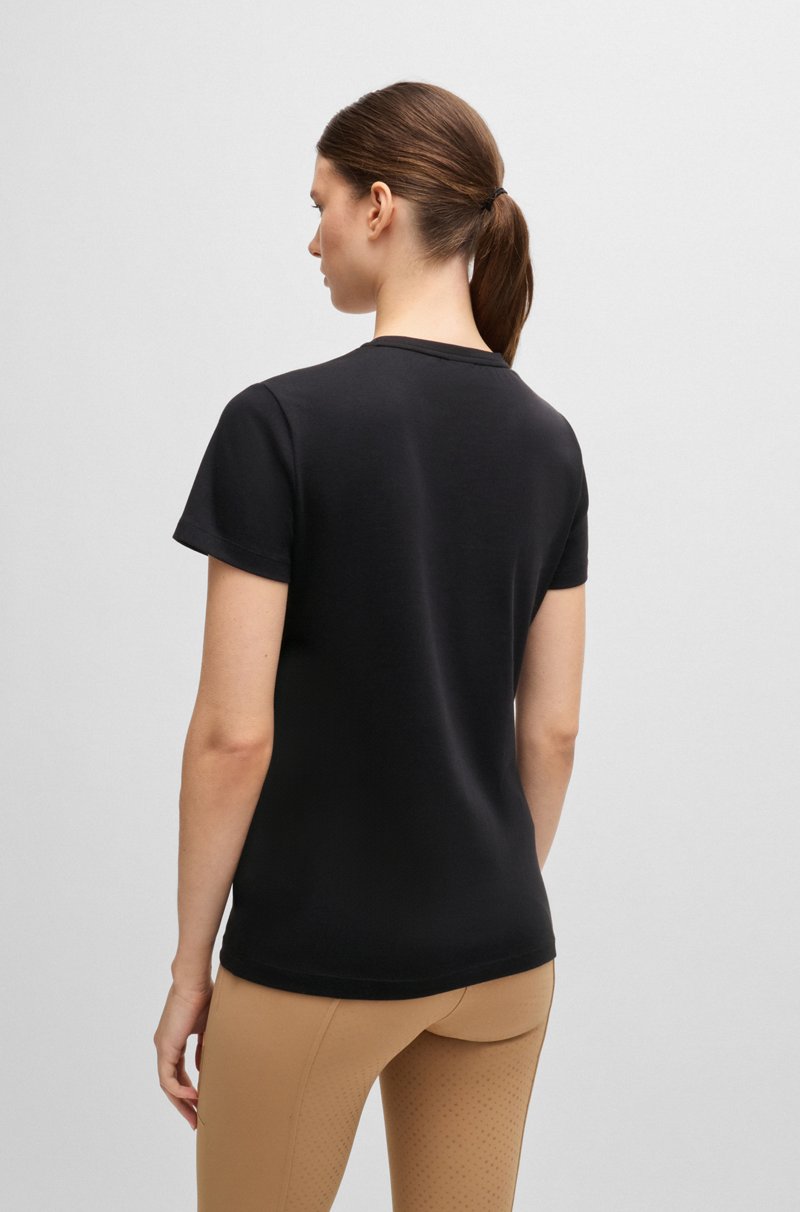 Hugo Boss Camiseta de equitación en algodón elástico con logo bordado Devoluciones gratuitas
