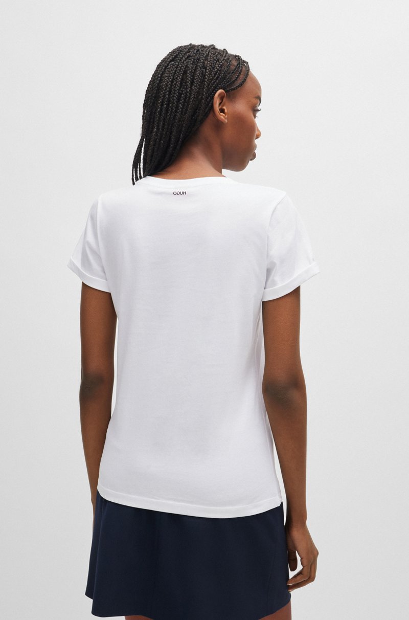 Hugo Boss Camiseta slim fit en algodón con logo estampado en la espalda En línea