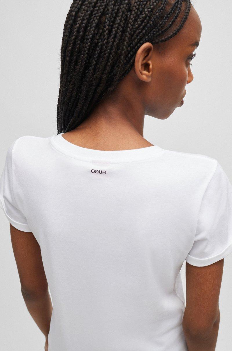 Hugo Boss Camiseta slim fit en algodón con logo estampado en la espalda En línea