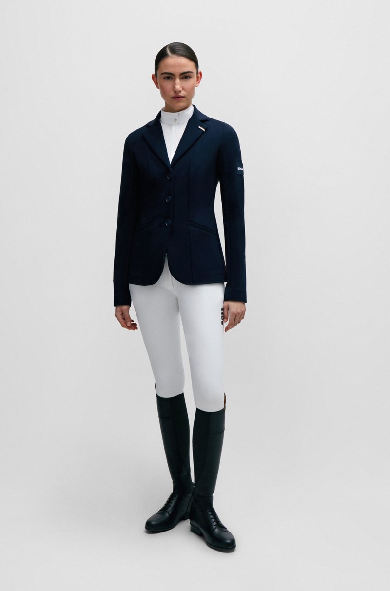 Hugo Boss Top de exhibición para equitación con estampado floral y apliques en azul marino Mejor oferta