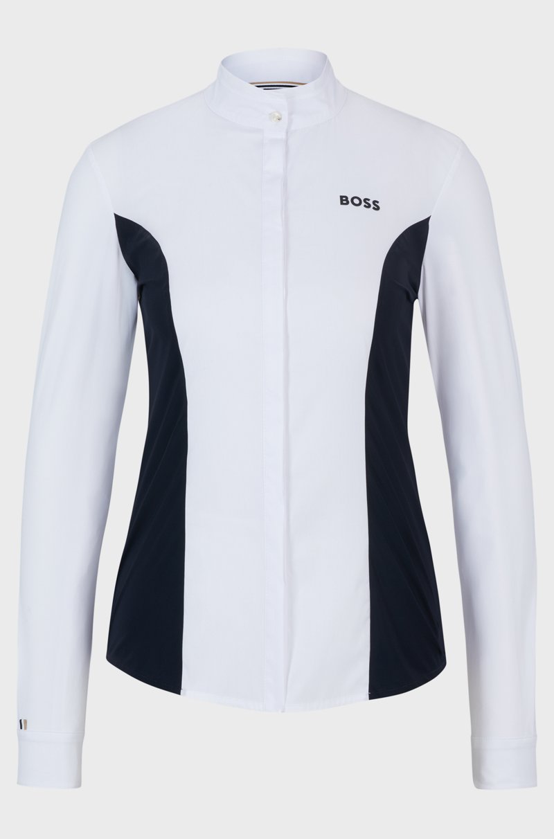 Hugo Boss Top de exhibición para equitación con estampado floral y apliques en azul marino Mejor oferta