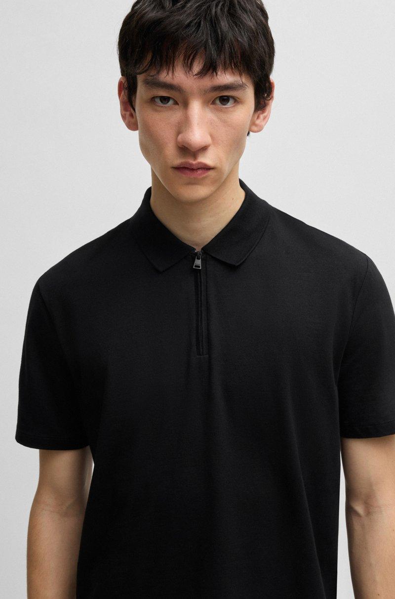 Hugo Boss Polo de punto flameado con cremallera ÚLTIMAS EDICIONES