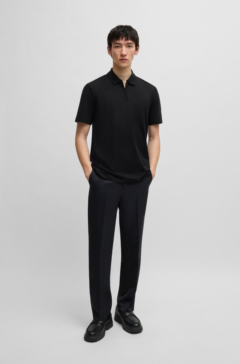 Hugo Boss Polo de punto flameado con cremallera ÚLTIMAS EDICIONES