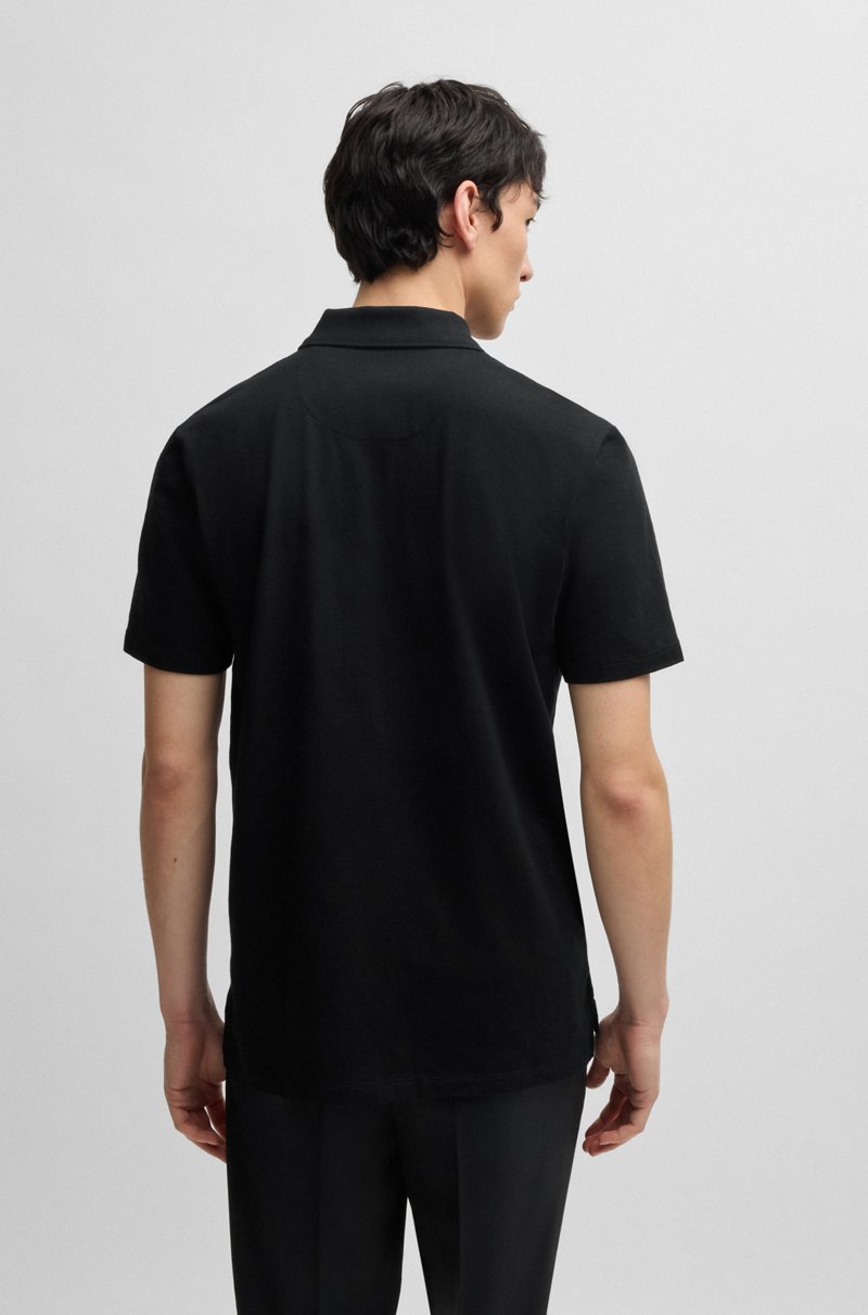 Hugo Boss Polo de punto flameado con cremallera ÚLTIMAS EDICIONES
