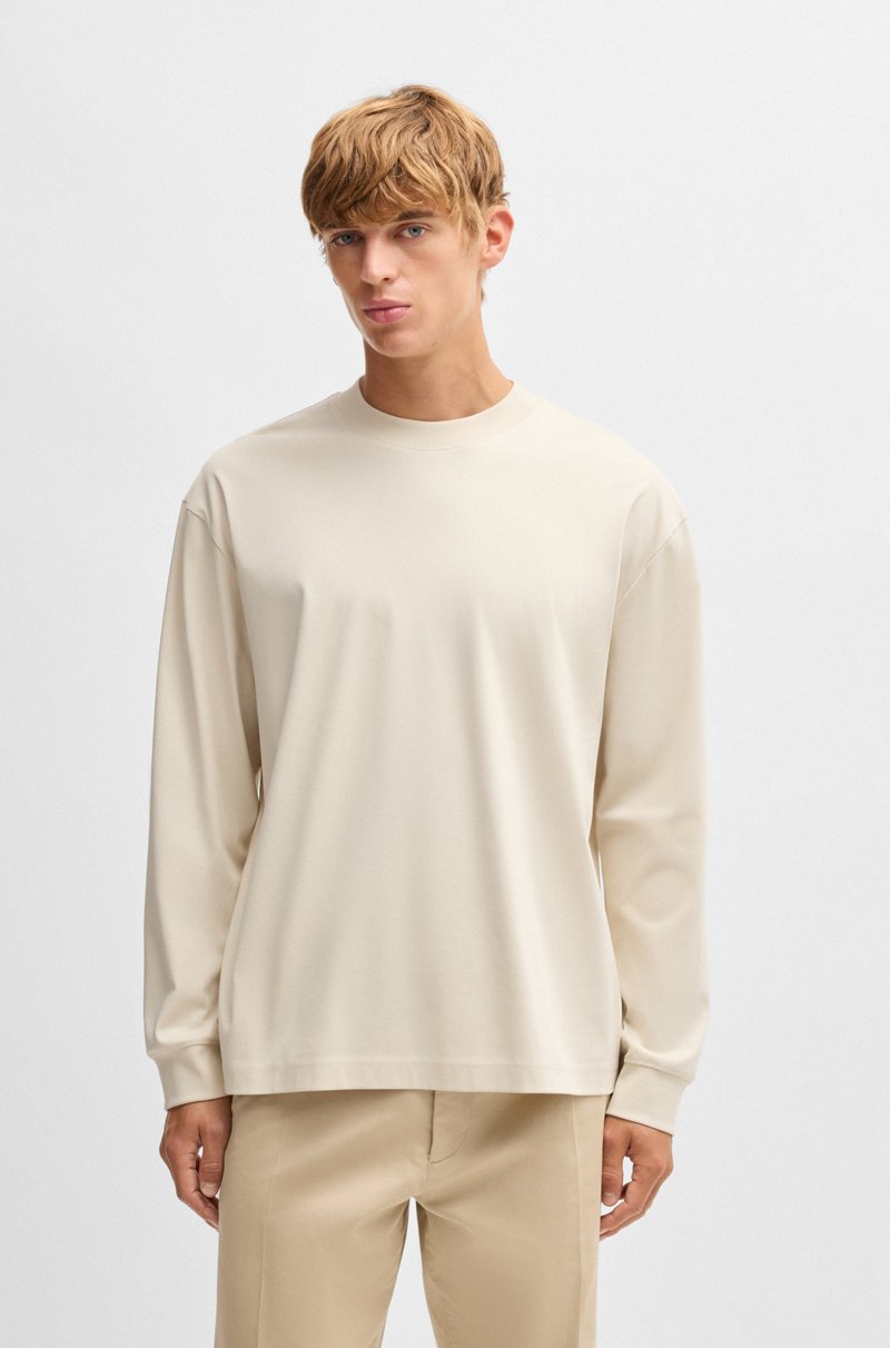 Hugo Boss Camiseta de manga larga relaxed fit en algodón mercerizado Liquidación