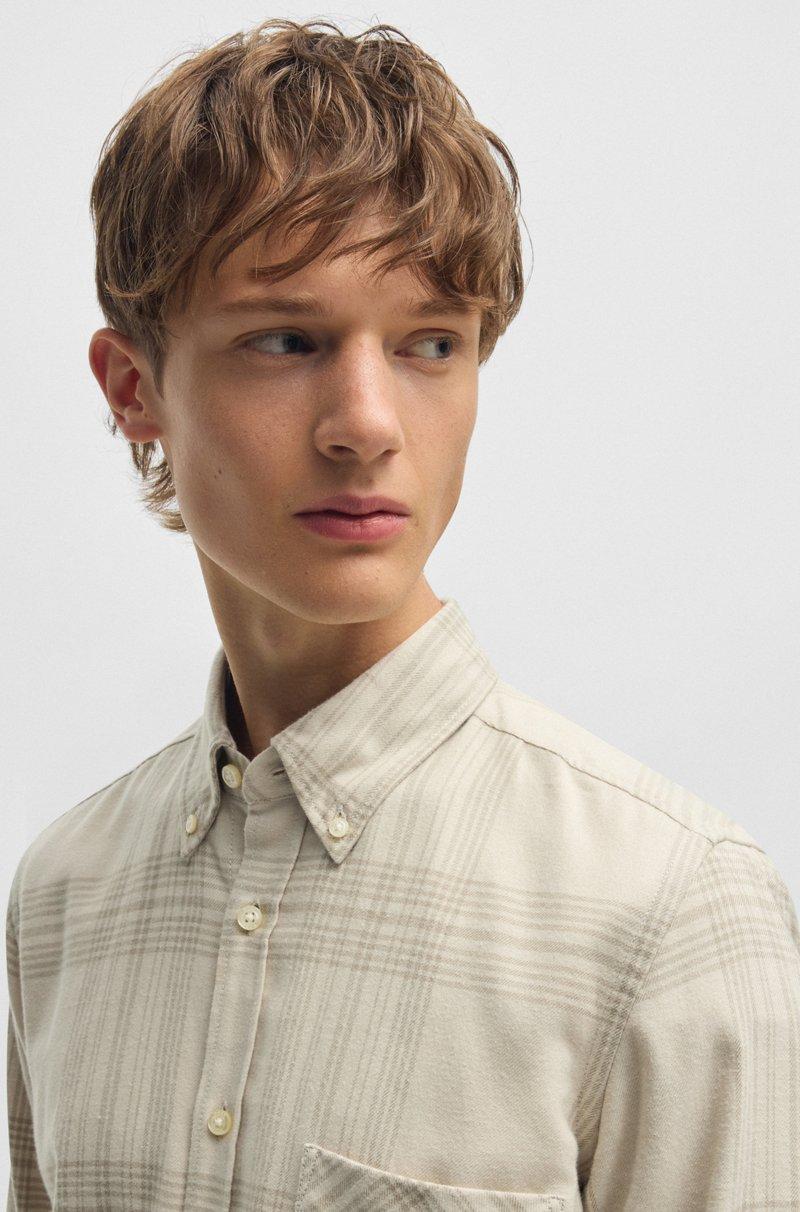 Hugo Boss Camisa regular fit de franela de algodón Limitado a 3 días