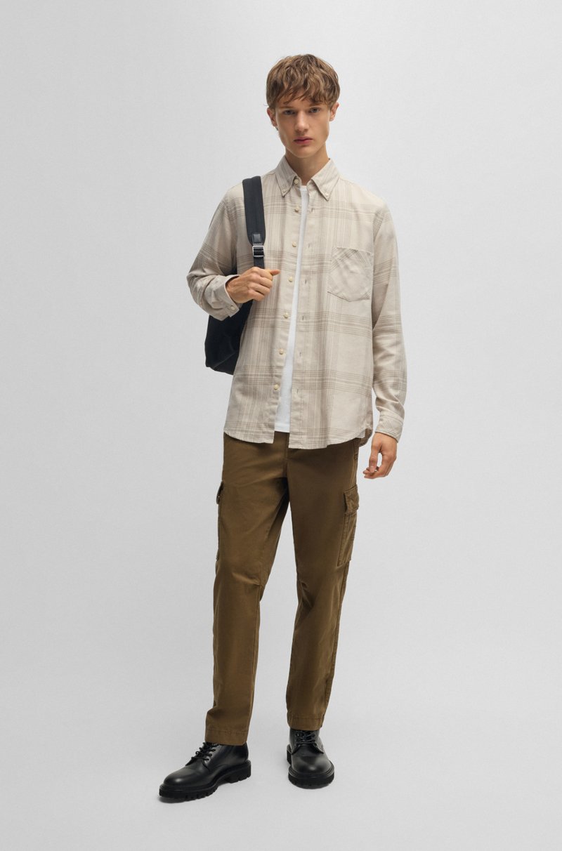 Hugo Boss Camisa regular fit de franela de algodón Limitado a 3 días