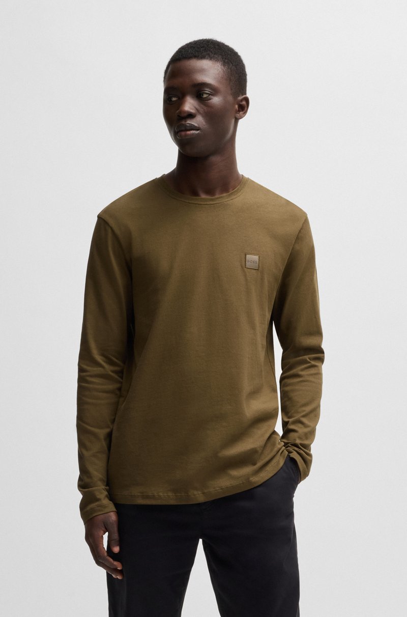 Hugo Boss Camiseta de manga larga en algodón con parche de logo tejido Ahorra y exporta