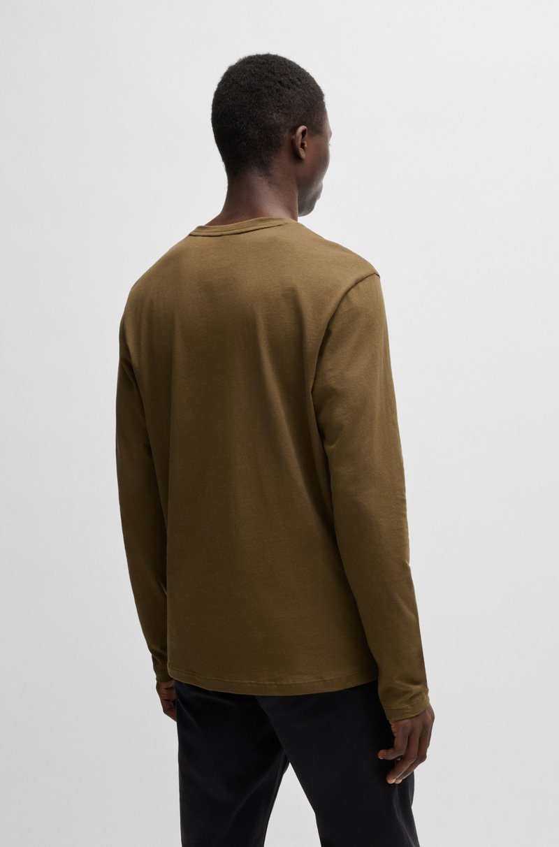 Hugo Boss Camiseta de manga larga en algodón con parche de logo tejido Ahorra y exporta